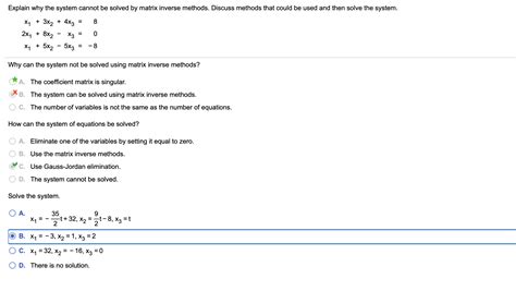 Answered Explain Why The System Cannot Be Solved… Bartleby