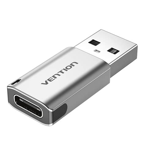 Vention Usb 30 Male To Usb C Female Adapter Gray Aluminum Alloy Type