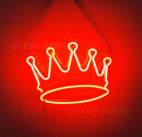 Buy Queen Sense 14 Red Crown Neon Sign Acrylic Handmade Man Cave Beer Pub Bar Wall Decor Neon