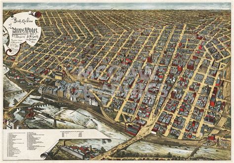 Birds Eye View Of Minneapolis Minnesota 1891 In 2021 Birds Eye