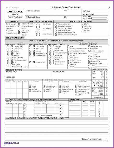 Report Sample Ems Nt Care Reports Template Example Of Emt Patient