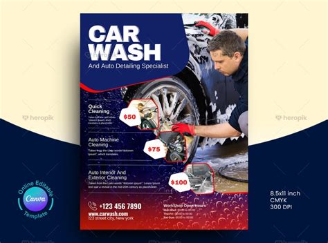 Car Wash Pricing Banner Canva Template Heropik Marketing Materials