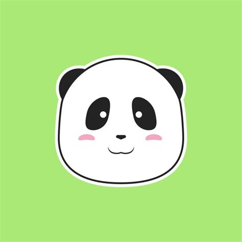 Design Plat De Tête De Panda Mignon Vecteur Premium