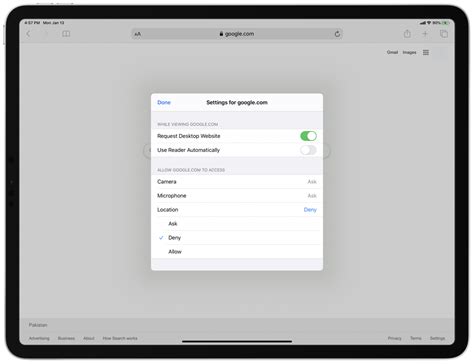 Access Website Camera Microphone Location Permissions In Safari