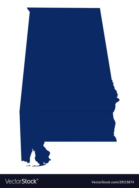 Map Alabama In Blue Colour Royalty Free Vector Image