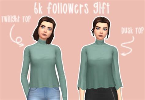 6000 Followers T Twilight And Dusk Tops Sims 4 Clothing Sims 4 Mm