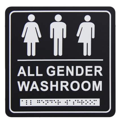 Washroom Signage – Gender Neutral with Braille Emboss – Frost