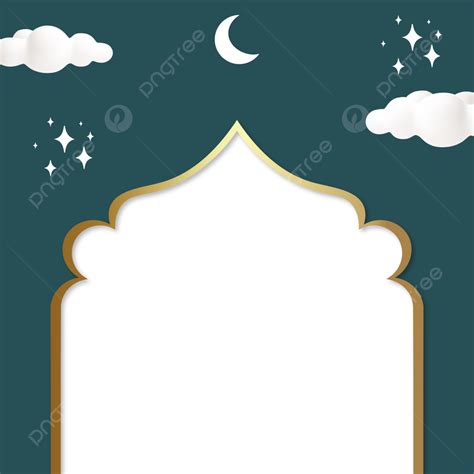 Twibbon Islamic Ramadhan Blue Gold Vector Ramadan Twibbon Islamic