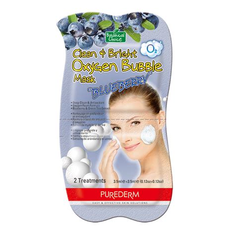 Clean & Bright Oxygen Bubble Mask "Blueberry"2 Treatments - PUREDERM