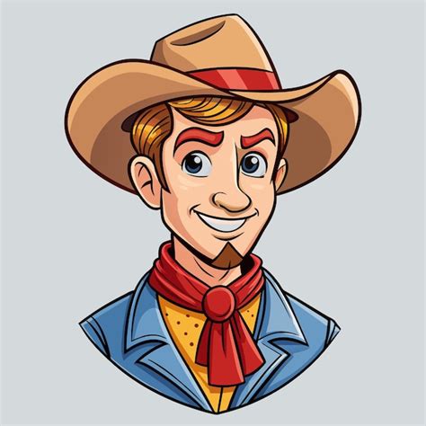 Um Desenho Animado De Um Cowboy Vestindo Um Chap U De Cowboy E Um Len O