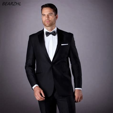 Traje De Esmoquin De Boda Negro Para Hombre Traje Cl Sico De Novio