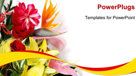 PowerPoint Template: a close up view of lots of flowers over a white ...