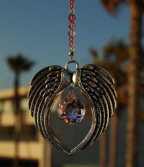 Crystal Suncatcher Angel Wings Swarovski Car Charm 20mm Etsy