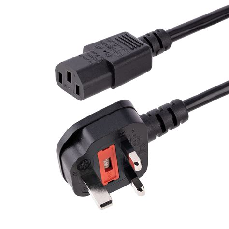 Buy 10ft 3m Uk Computer Power Cable 18awg Bs 1363 To C13 10a 250v Black