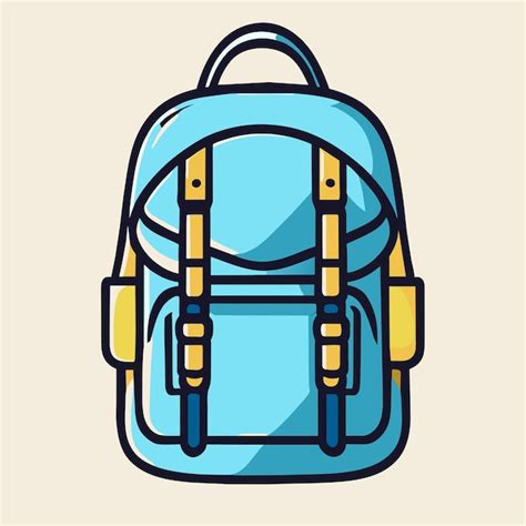 Ilustración de vector de doodle de bolso escolar Vector Premium