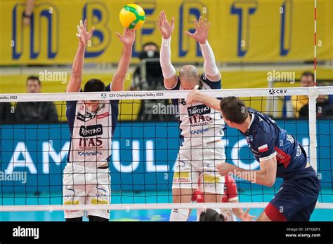 Block By Matey Kaziyski ITAS Trentino During The CEV Champions League