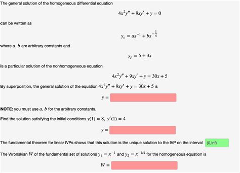 Solved The General Solution Of The Homogeneous Differential Chegg