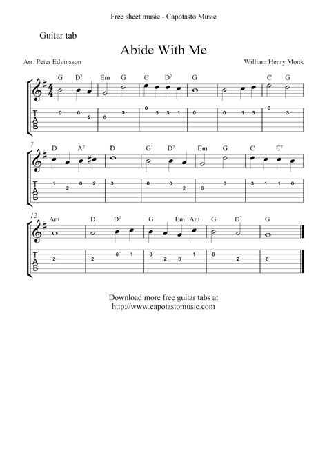 Free Printable Sheet Music For Guitar