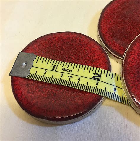 Deep Red Ceramic Circles For Mosaic 3 Circles Etsy