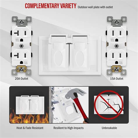 Horizontal Duplex Weatherproof Wall Plate Topgreener In Plates