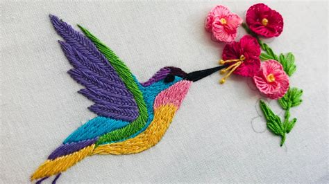 Hand Embroidery Humming Bird Embroidery Needle Point Brazilian