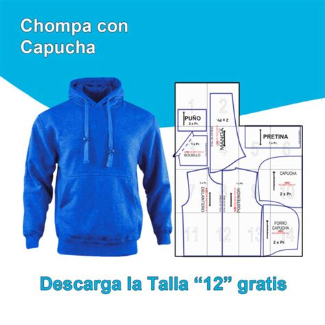 CHOMPA CON CAPUCHA TALLA 12 GRATIS Mis Moldes