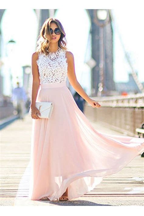 Hualong Elegant Long Chiffon Lace Bridesmaid Dresses Online Store For