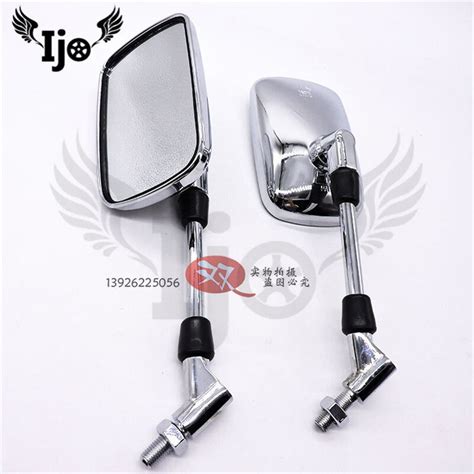 Rectangle Chrome Silver Unviersal Part Motorcycle Rearview Mirror For