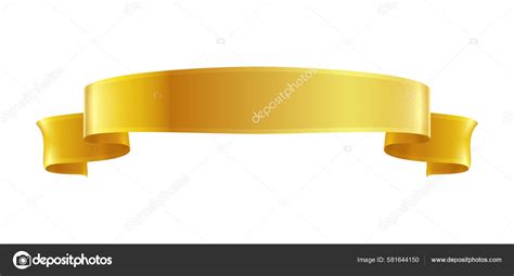 Golden Ribbons Realistic Composition Colourful Isolated Image Festive Reel Shape Stock Vector By