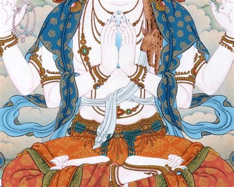 Avalokiteshvara Chenrezig Bodhisattva Thangka Tibetan Vajrayana