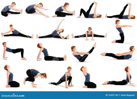 Woman In Various Sitting Yoga Poses Stock Photography - Image: 10391142