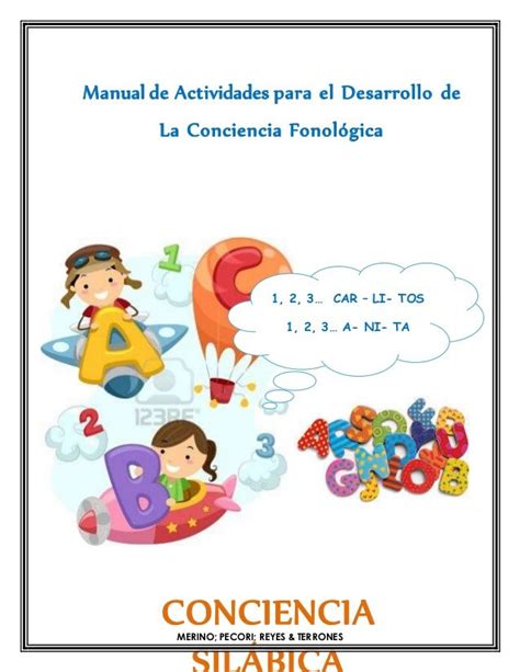 Manual De Actividades Para El Desarrollo De La Conciencia Fonológica 1 2 3 Car Li Tos 1 2