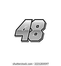 Number Vector Sports Racing Number 48 Stock Vector (Royalty Free ...