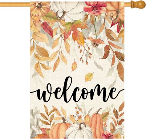 Amazon AVOIN Colorlife Fall Flowers House Flag 28 X 40 Inch