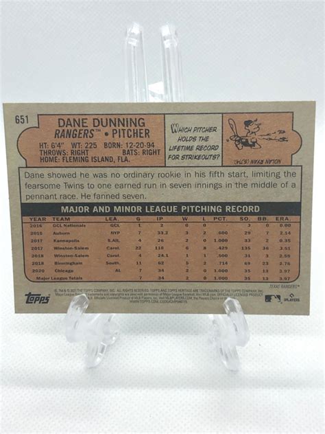 Dane Dunning Prices Rookie Topps Heritage Baseball Cards