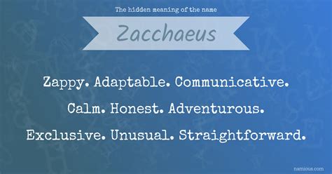 The hidden meaning of the name Zacchaeus | Namious