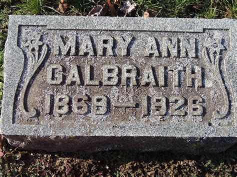 Mary Ann Galbraith 1869 1926 Find A Grave Memorial