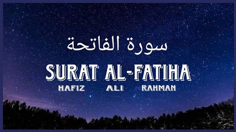 Surat Al Fatiha By Mishari Rashid Alafasy Surat Al Fatiha Lyrics In