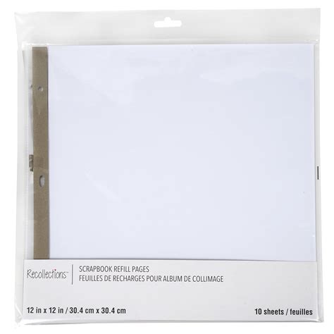 Sheets Total X White Scrapbook Refill Pages By