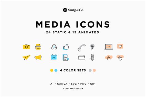 Media Icons | Sung & Co