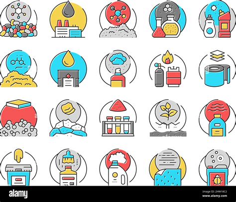 Chemical Industry Production Icons Set Vector Stock Vector Image And Art