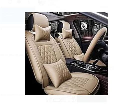 Cream Color Waterproof And Comfortablepu Leather Car Seat Cover With Uv Resistant Vehicle Type 4