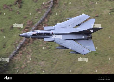 Raf Tornado Gr4 Aircraft On A Low Level Flying Exercise In Wales Uk