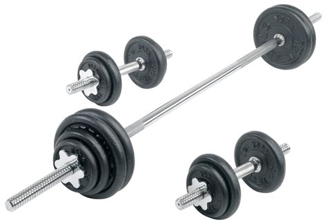 York Contour Cast Iron Spinlock Dumbbell Barbell Set