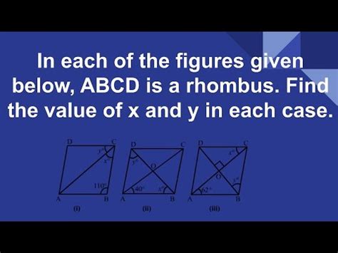 In Each Of The Figures Given Below ABCD Is A Rhombus Find The Value