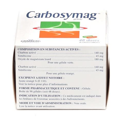 Carbosymag Gélule Medicament Anti Ballonnement Gaz Intestinaux