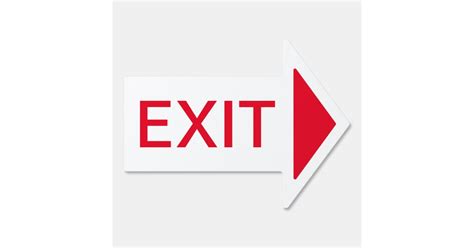 Red and White Exit Arrow Sign | Zazzle