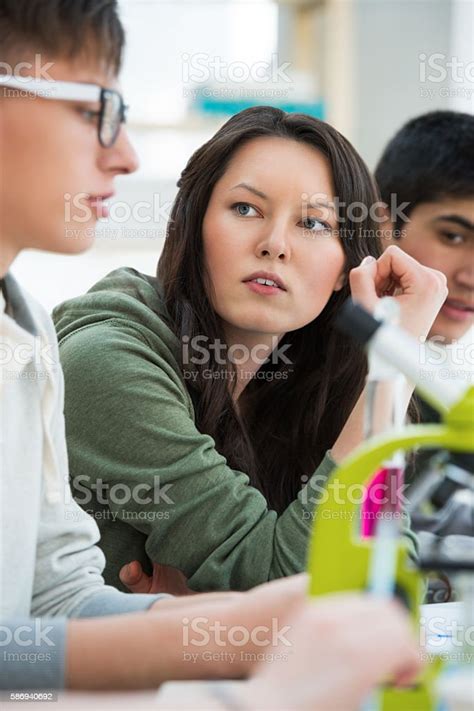 High School Students Group Of Students Working Together Stock Photo