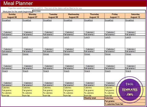 Meal Planner Template