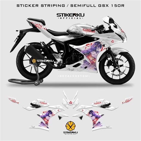 Jual Striping GSX 150 R Decal Stiker SemiFull Body Variasi Motor Suzuki